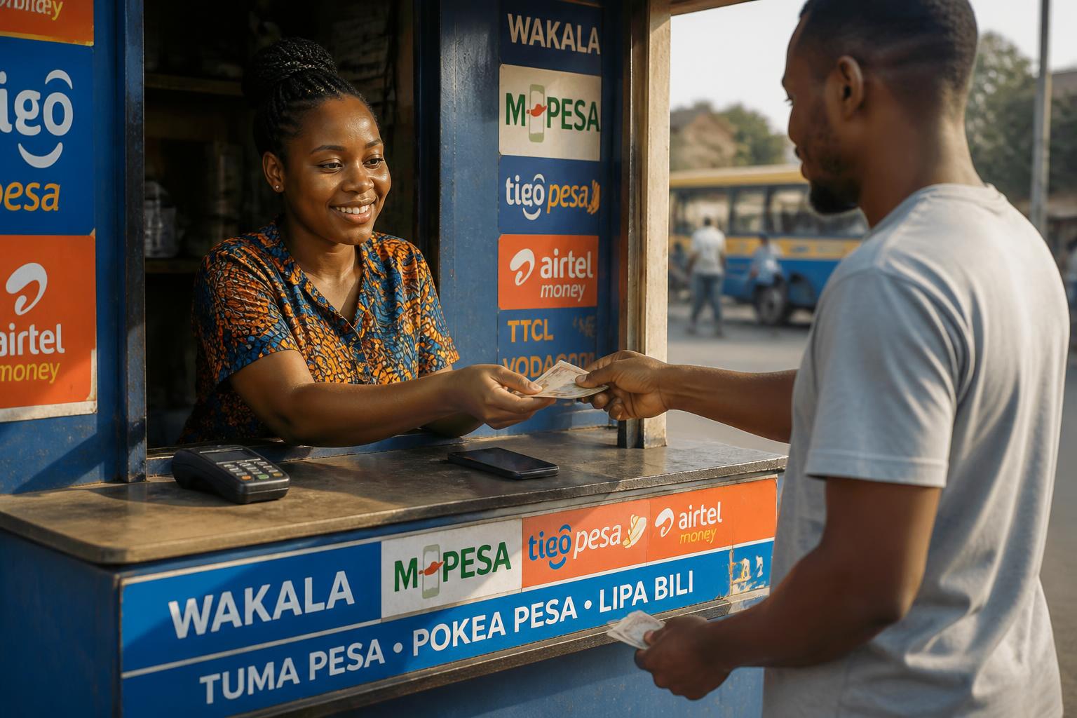 Wakala wa Tanzania akimhudumia mteja